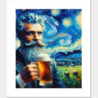 Irish Man at Starry Night Posters and Art